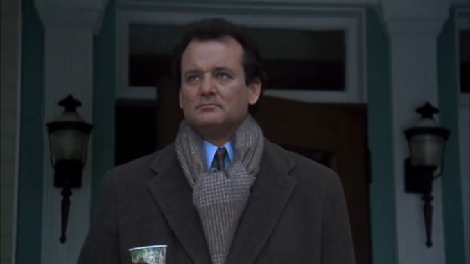 Bill Murray no filme "O Feitiço do Tempo"