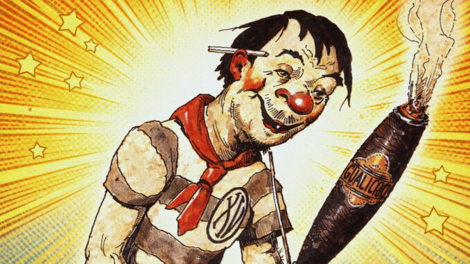 Ilustração de Nhô Quim em estilo de quadrinhos, personagem criado por Angelo Agostini, símbolo do Dia do Quadrinho Nacional no Brasil.